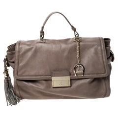 Aigner Light Brown Leather Top Handle Bag