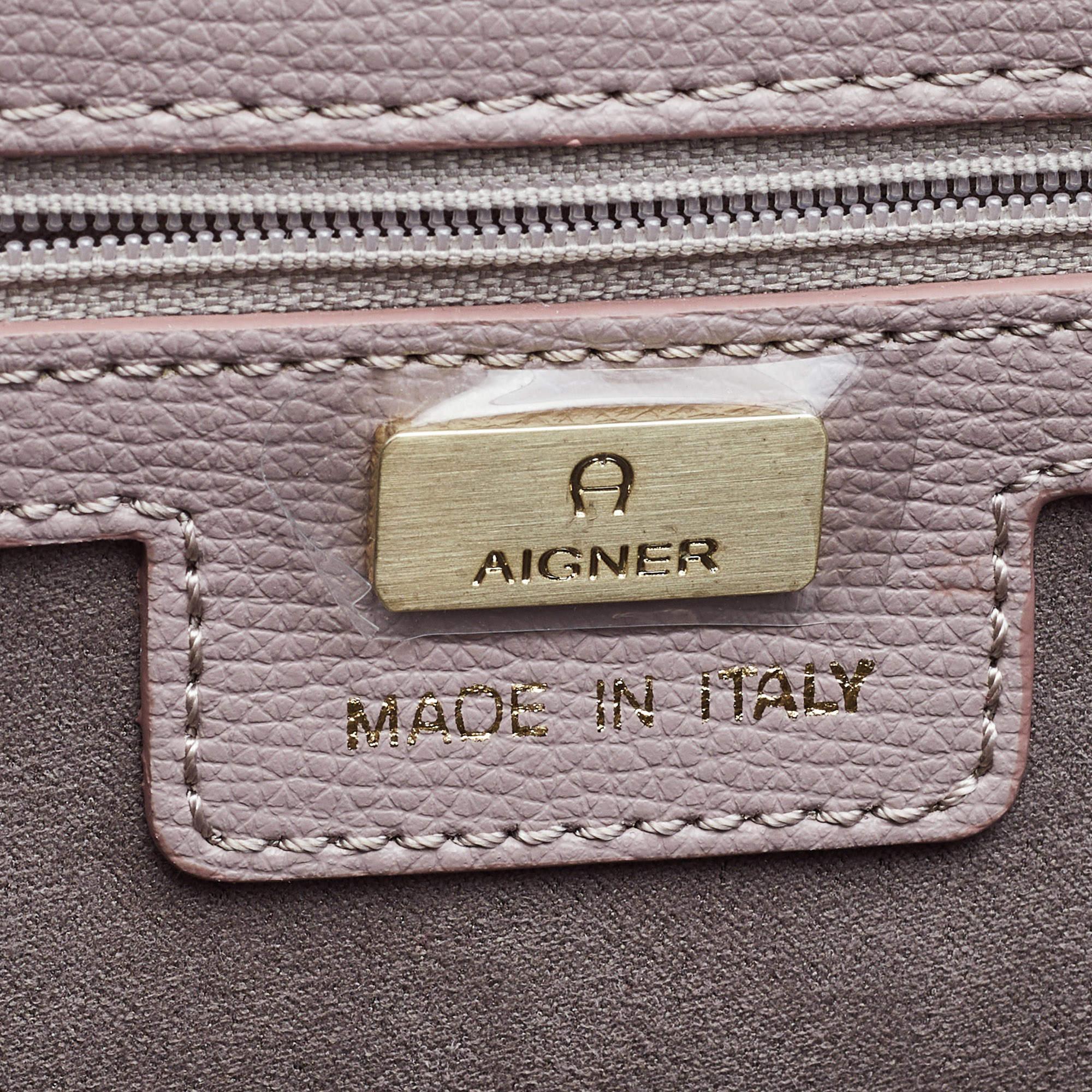 Aigner Lilac Leather Jada Top Handle Bag 1