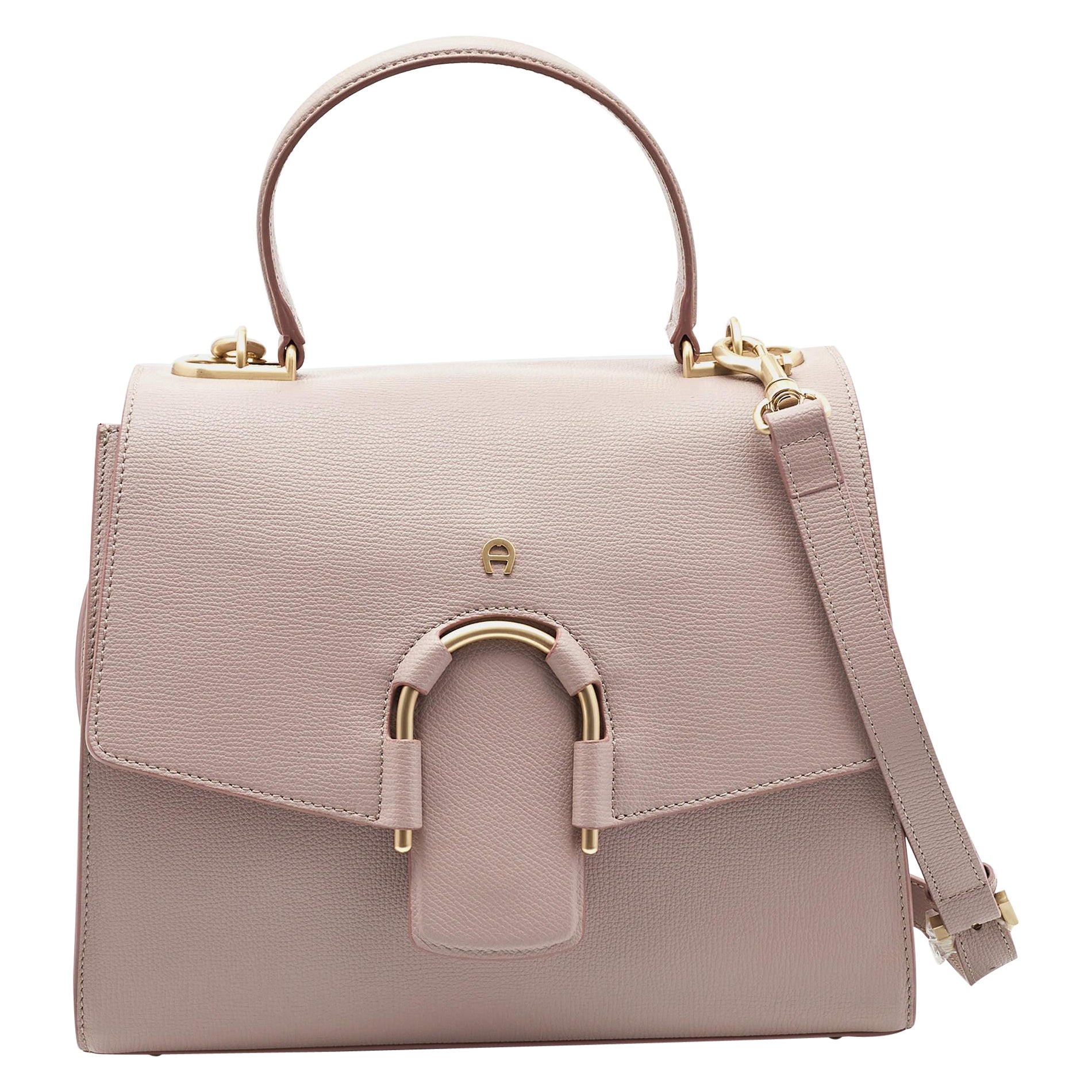 Aigner Lilac Leather Jada Top Handle Bag