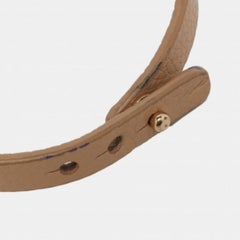 Aigner Logo Black Leather Gold Tone Bracelet M