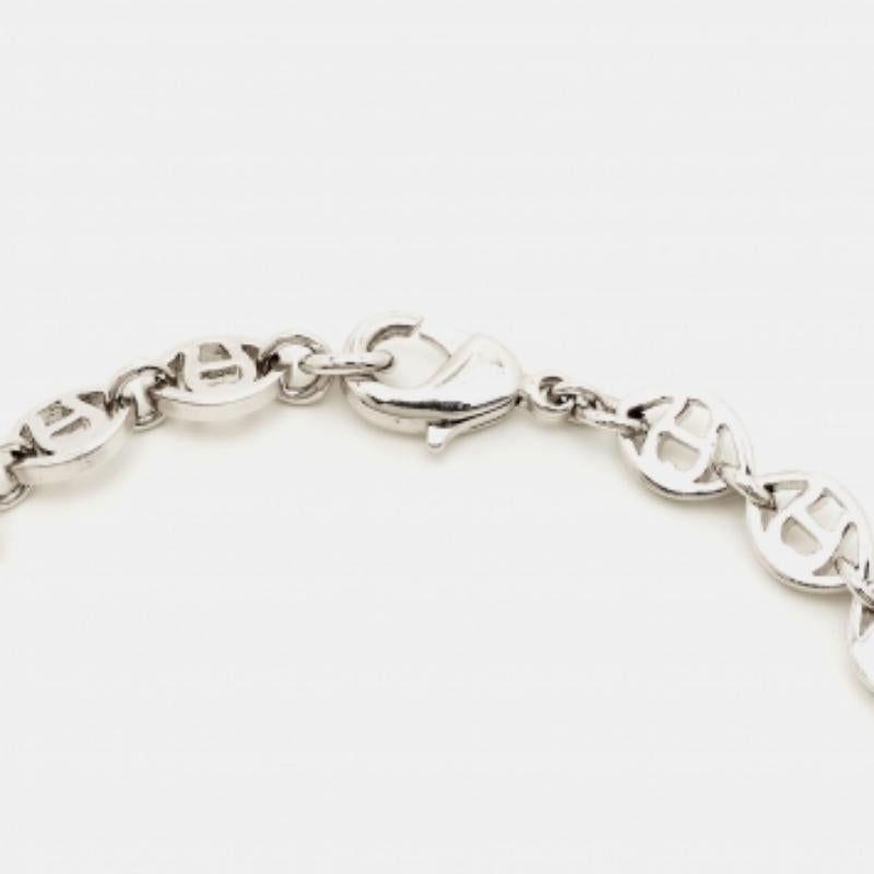 Pulsera Aigner Logotipo Cristal Perla Faux Tono Plata en venta 3