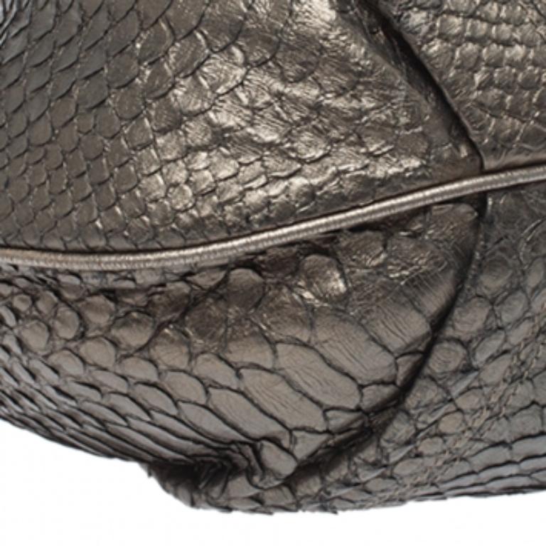 Aigner Metallic Python Hobo In Fair Condition For Sale In Dubai, Al Qouz 2