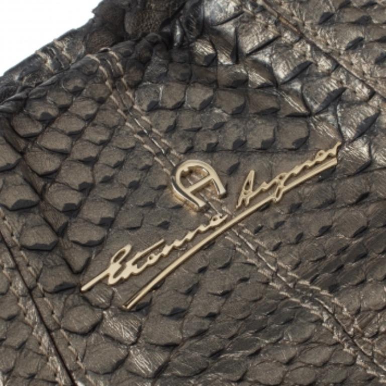 Aigner Metallic Python Hobo For Sale 1