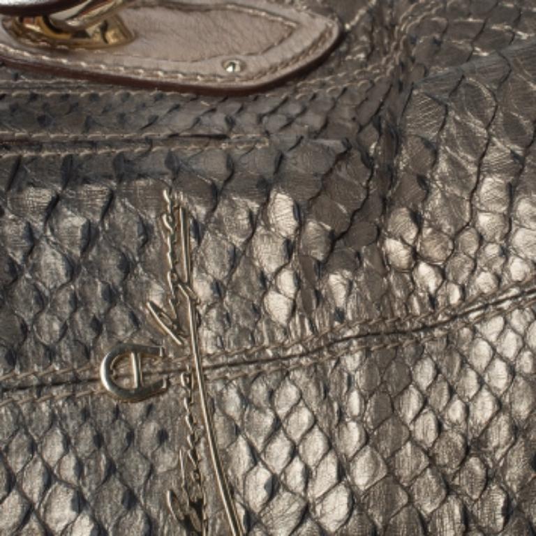 Aigner Metallic Python Hobo For Sale 3