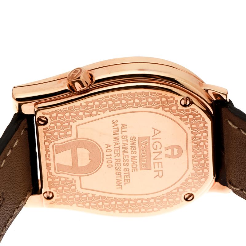 Contemporary Aigner Mother of Pearl Diamonds Verona A01100 Women's Wristwatch 33 mm For Sale