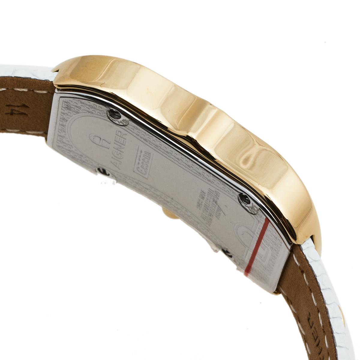 Contemporary Aigner Mother of Pearl Gold Plated Cesena A53200 Women's Wristwatch 20 mm