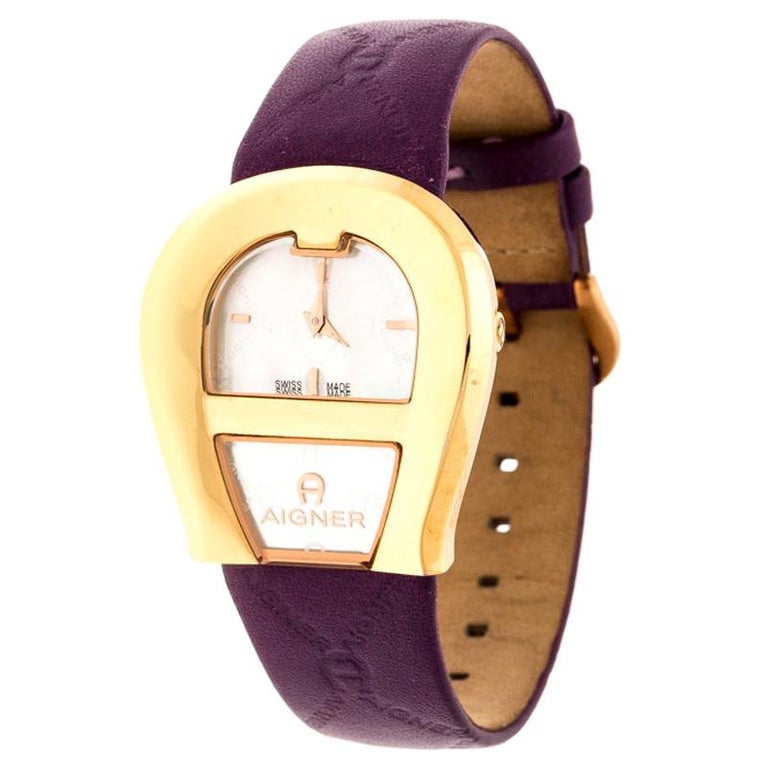 Aigner Mother of Pearl Gold Plated Stainless Steel Venezia Women's  Wristwatch 36 For Sale at 1stDibs