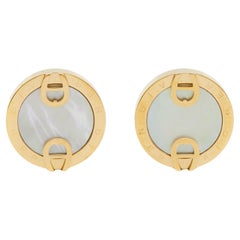 Aigner Mother of Pearl Gold Tone Cufflinks