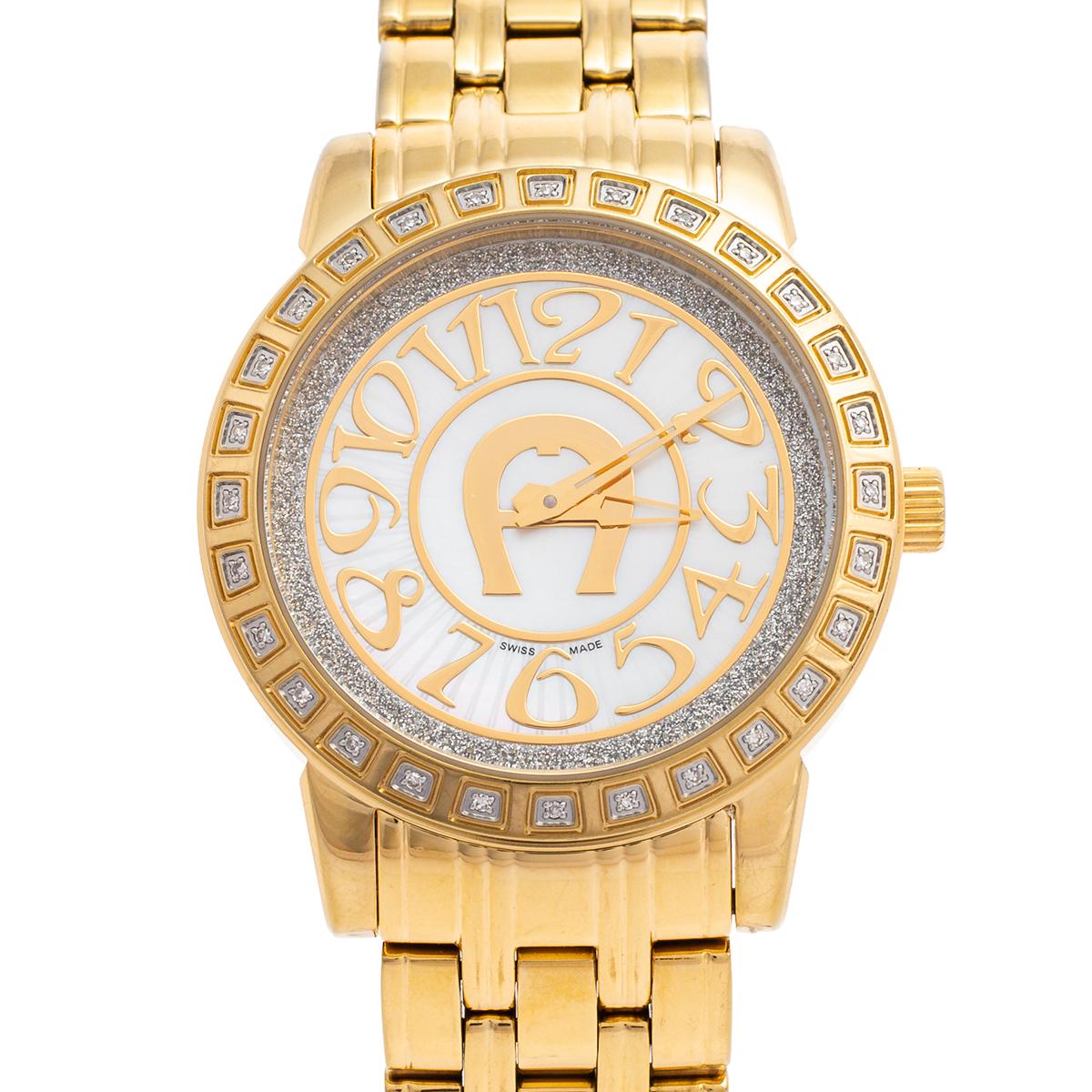 Cortina Damenarmbanduhr 36 mm aus perlmuttfarbenem Edelstahl von Aigner (Zeitgenössisch)