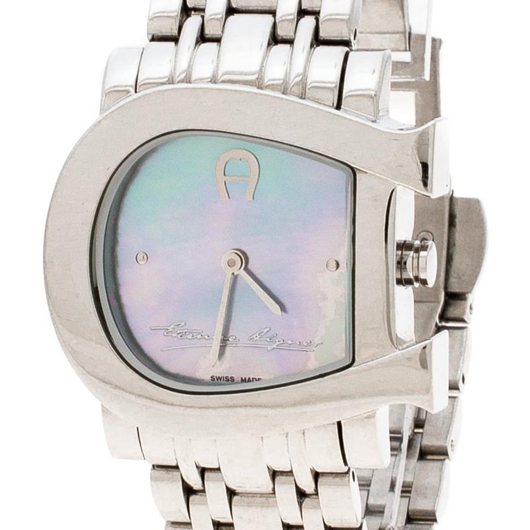 Aigner Mother of Pearl Stainless Steel Genua Due A31600 Women's Wristwatch  31 mm For Sale at 1stDibs | aigner a31600, aigner genua due a31600, aigner  watch women