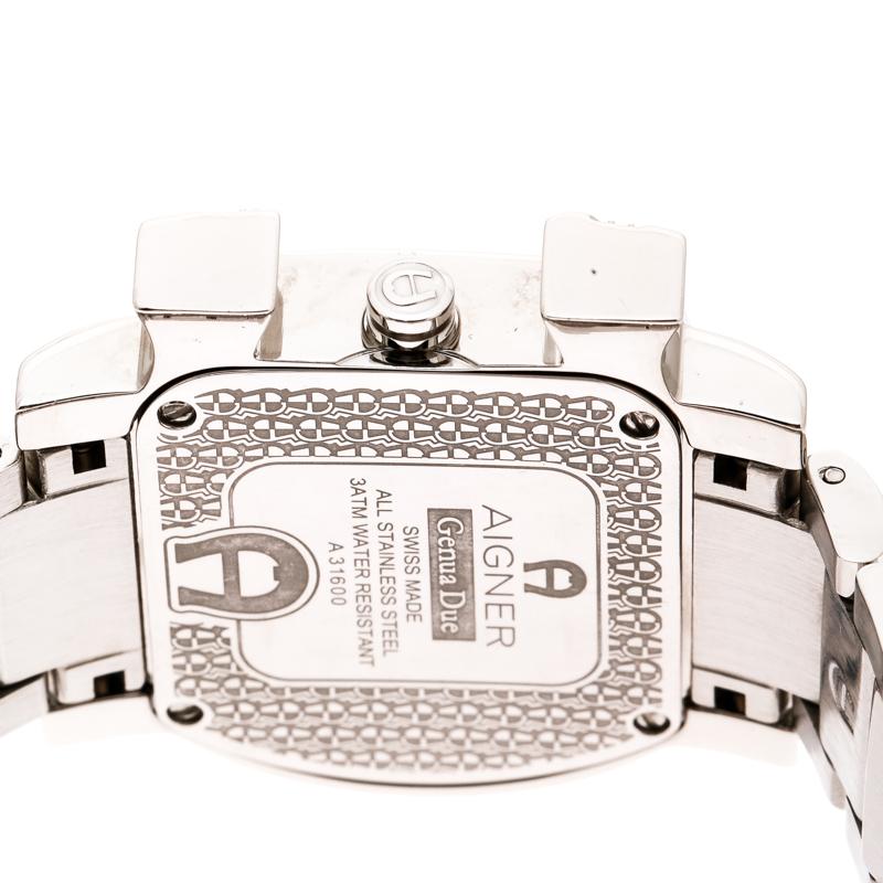 Contemporary Aigner Mother of Pearl Stainless Steel Genua Due A31600 Women's Wristwatch 31 mm