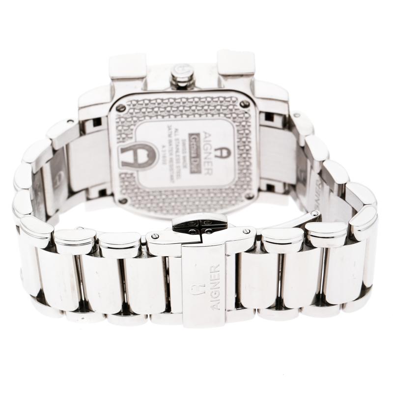 Aigner Mother of Pearl Stainless Steel Genua Due A31600 Women's Wristwatch 31 mm In Fair Condition In Dubai, Al Qouz 2
