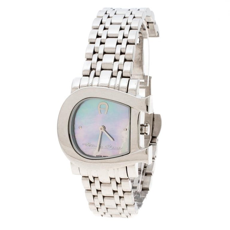 Aigner Mother of Pearl Stainless Steel Genua Due A31600 Women's Wristwatch  31 mm For Sale at 1stDibs | aigner a31600, aigner genua due a31600, aigner  genua due