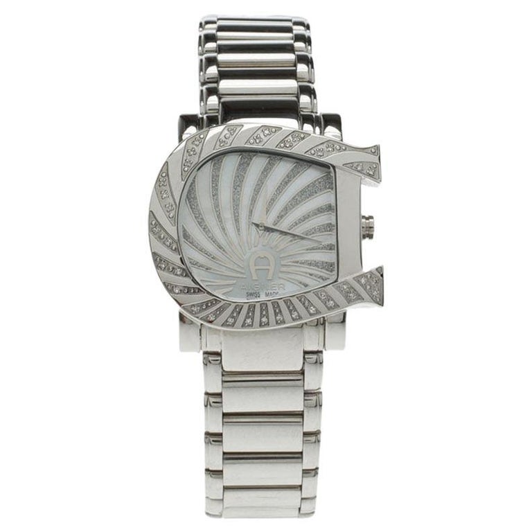 Aigner Mother of Pearl Stainless Steel Genua Due Women's Wristwatch 35MM at  1stDibs | aigner genua due, aigner elaine, aigner diamond watch