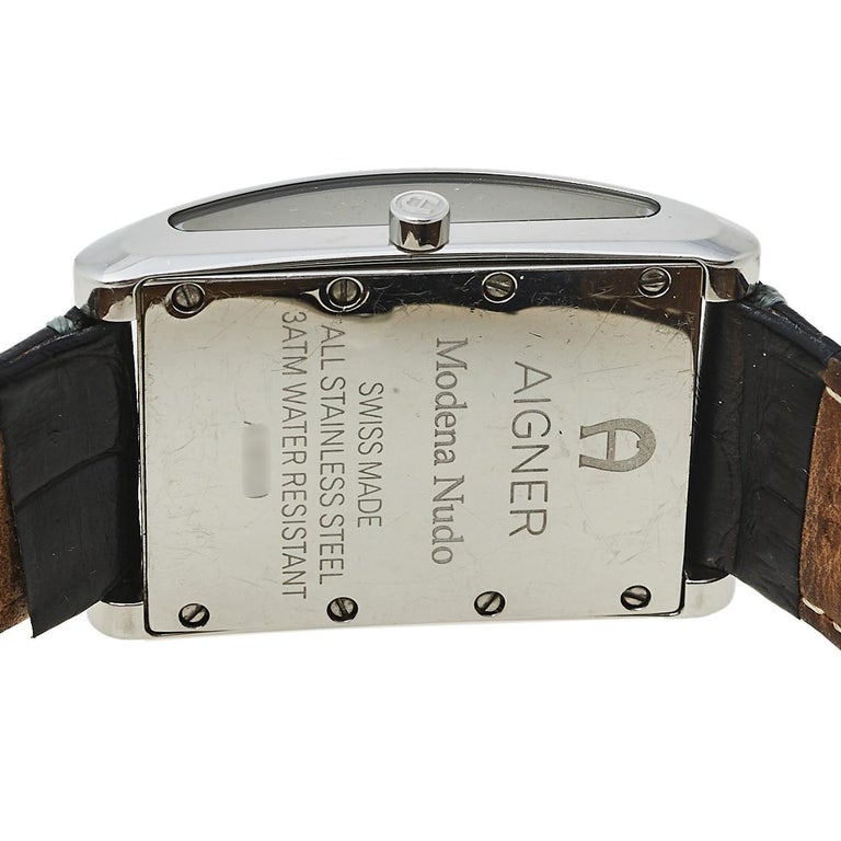 Aigner Mother of Pearl Stainless Steel Modena Nudo Unisex Wristwatch 30 MM  For Sale at 1stDibs