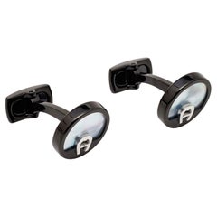 Aigner Mother of Pearl Two Tone Cufflinks