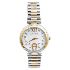 Aigner Mother of Pearl Two-Tone Stainless Steel Gorizia Women's Wristwatch 33 mm