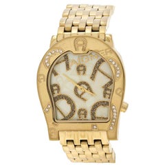 Aigner Mother Pearl Gold Plated Steel Ravenna Nuovo A25100 Women Wristwatch 33mm