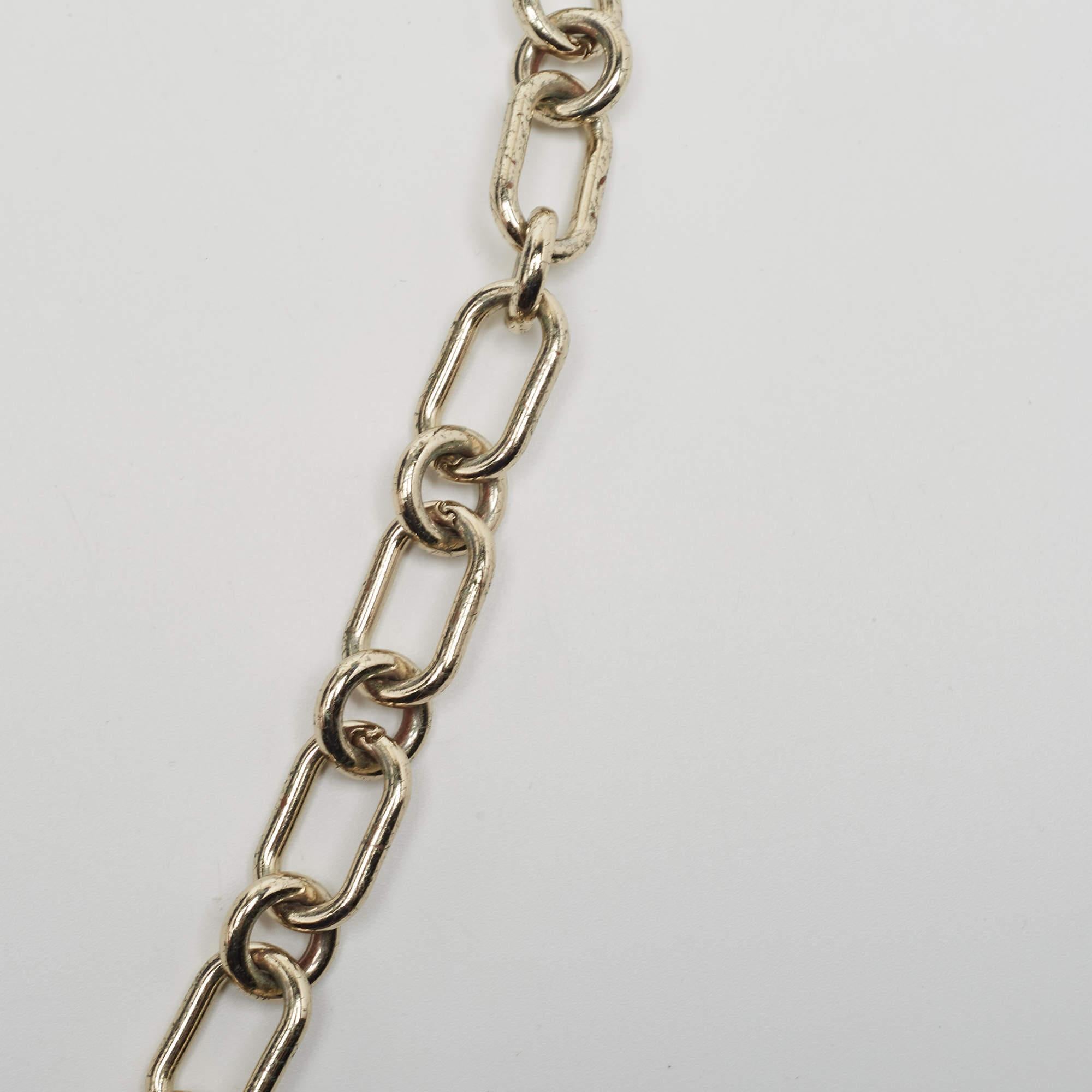Aigner Navy Blue Leather Flap Chain Shoulder Bag For Sale 3
