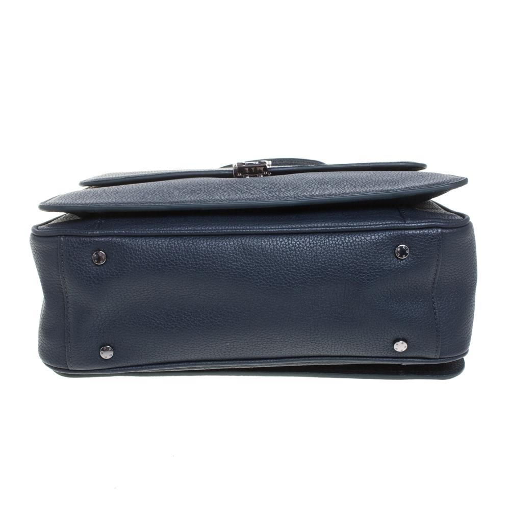 navy leather bag