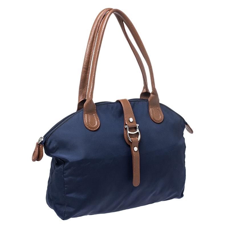 Aigner Navy Blue Nylon Piccolina Tote at 1stDibs | aigner piccolina bag,  aigner nylon bag, aigner canvas bag