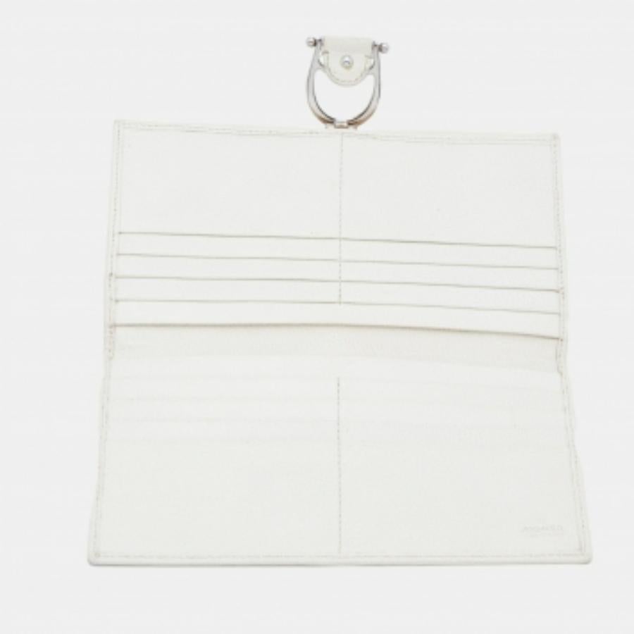 Cartera Continental Aigner de Piel Marrón/Blanco roto y Lienzo de Firma en Bueno estado para la venta en Dubai, Al Qouz 2