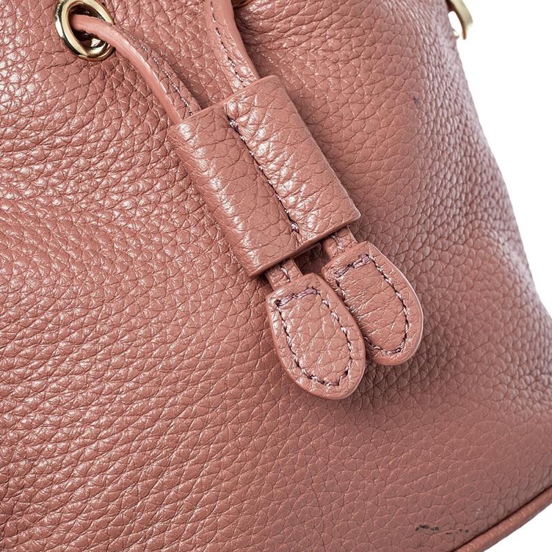 Aigner Old Rose Grained Leather Mini Bucket Bag 3