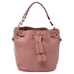 Aigner Old Rose Grained Leather Mini Bucket Bag
