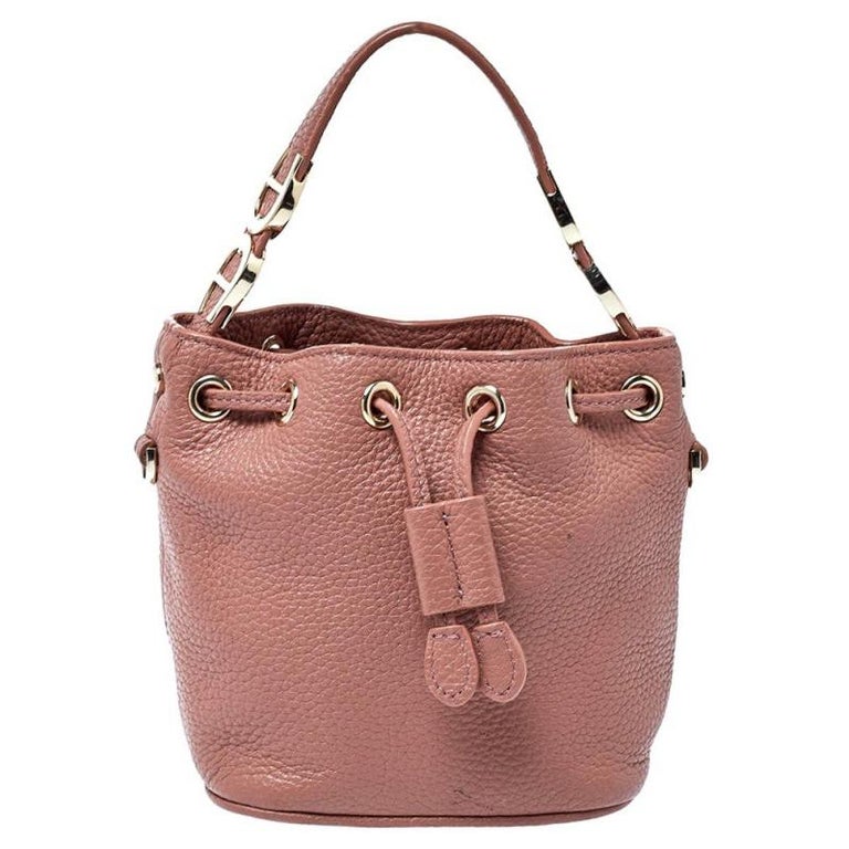 Aigner Old Rose Grained Leather Mini Bucket Bag at 1stDibs