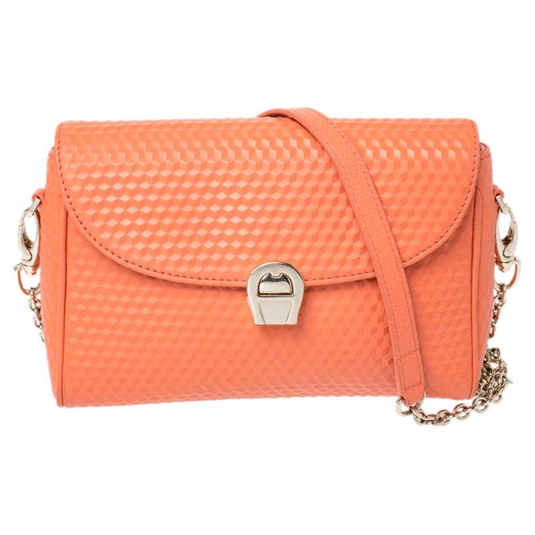 Aigner Orange Leather Genoveva Pochette Crossbody Bag at 1stDibs ...