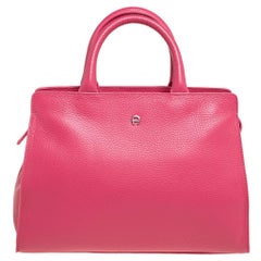 Aigner Pink Leather Cybill Tote