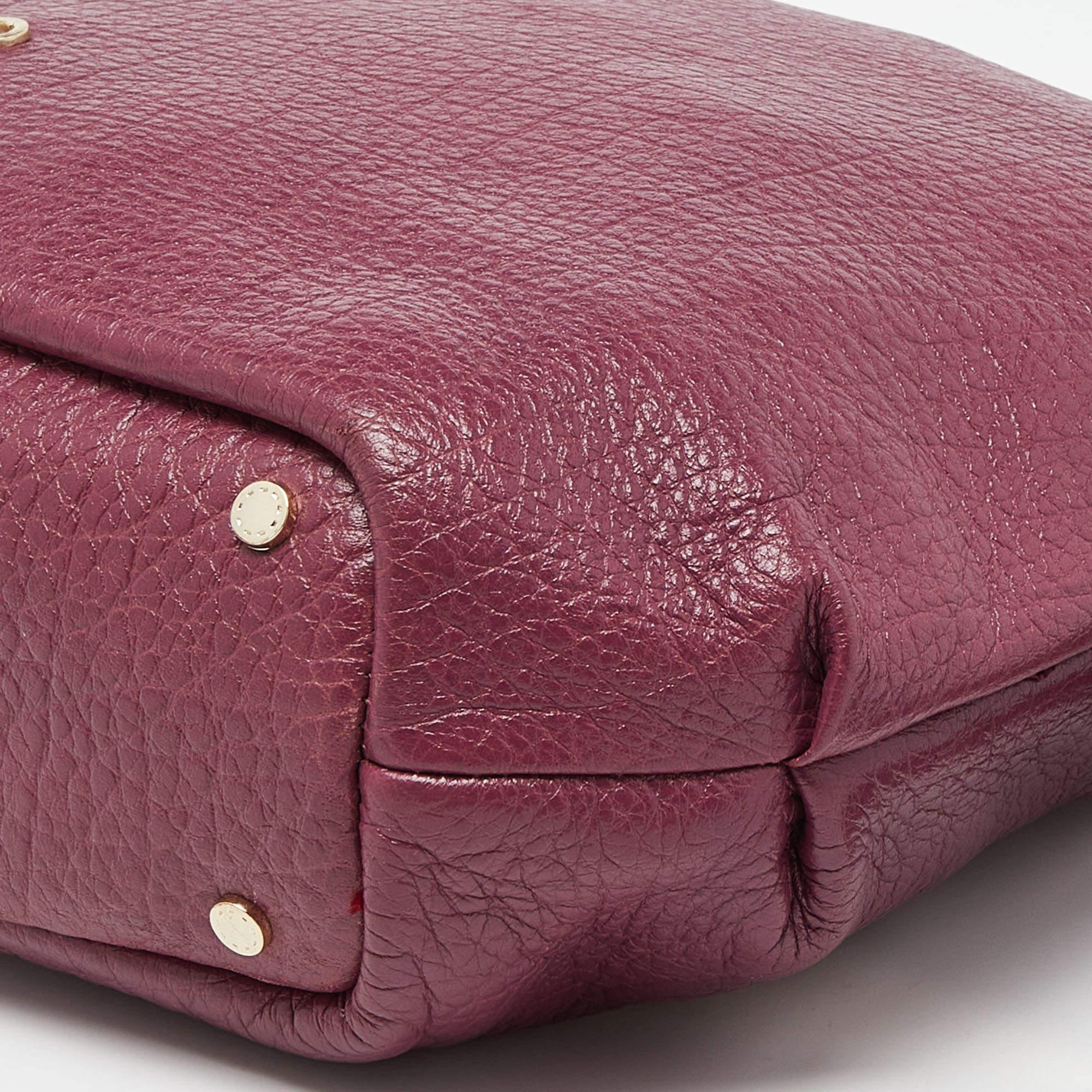 Aigner Pink Leather Zip Hobo For Sale 4