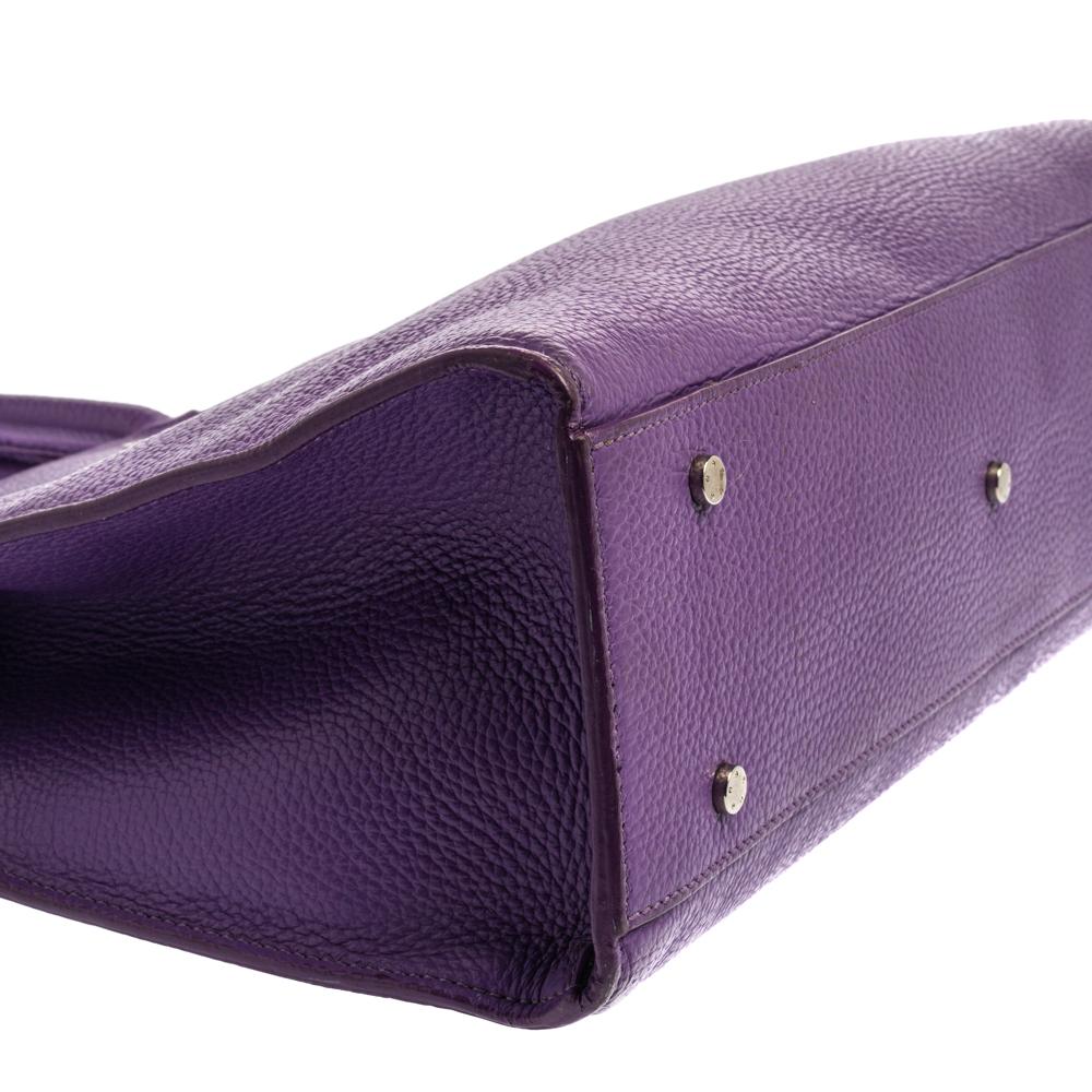 Aigner Purple Leather Cybill Tote 5