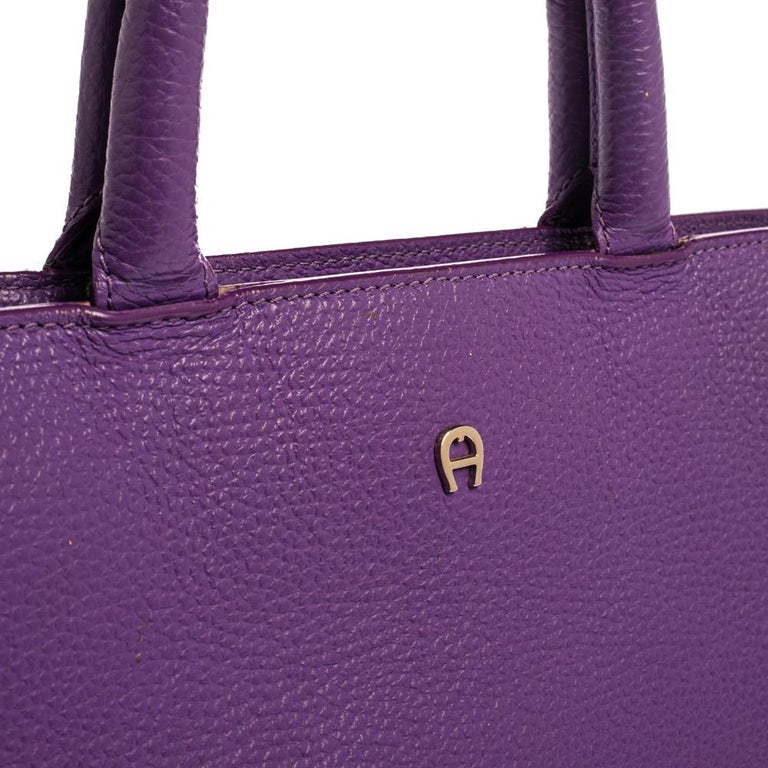 Aigner Purple Leather Cybill Tote at 1stDibs