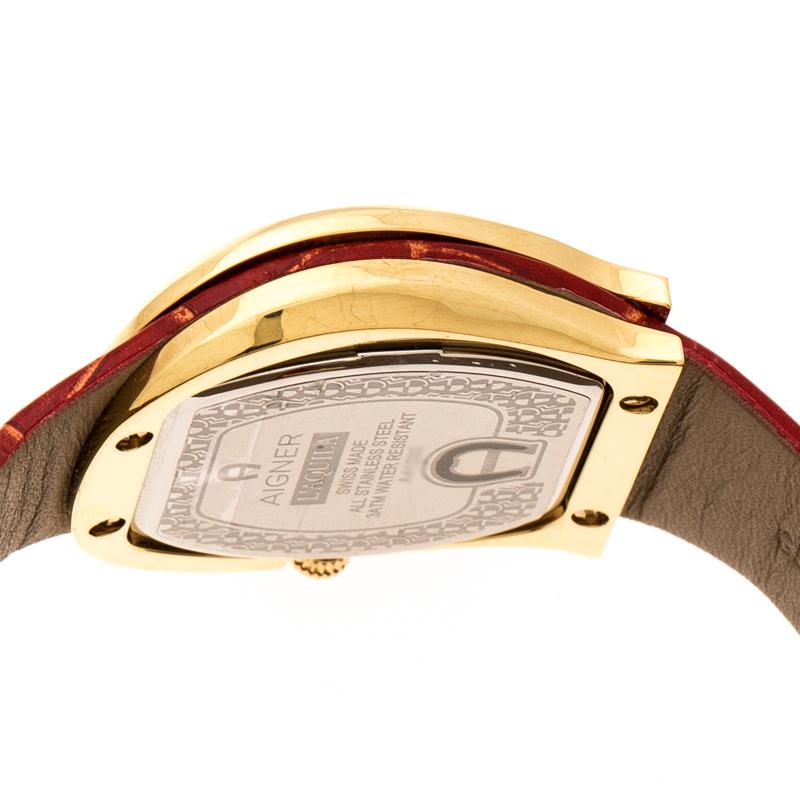 Aigner Red Gold Plated Stainless Steel L'Aquila A41200 Women's Wristwatch 36 mm 2