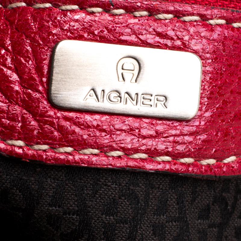 Aigner Red Leather Tassels Hobo 1