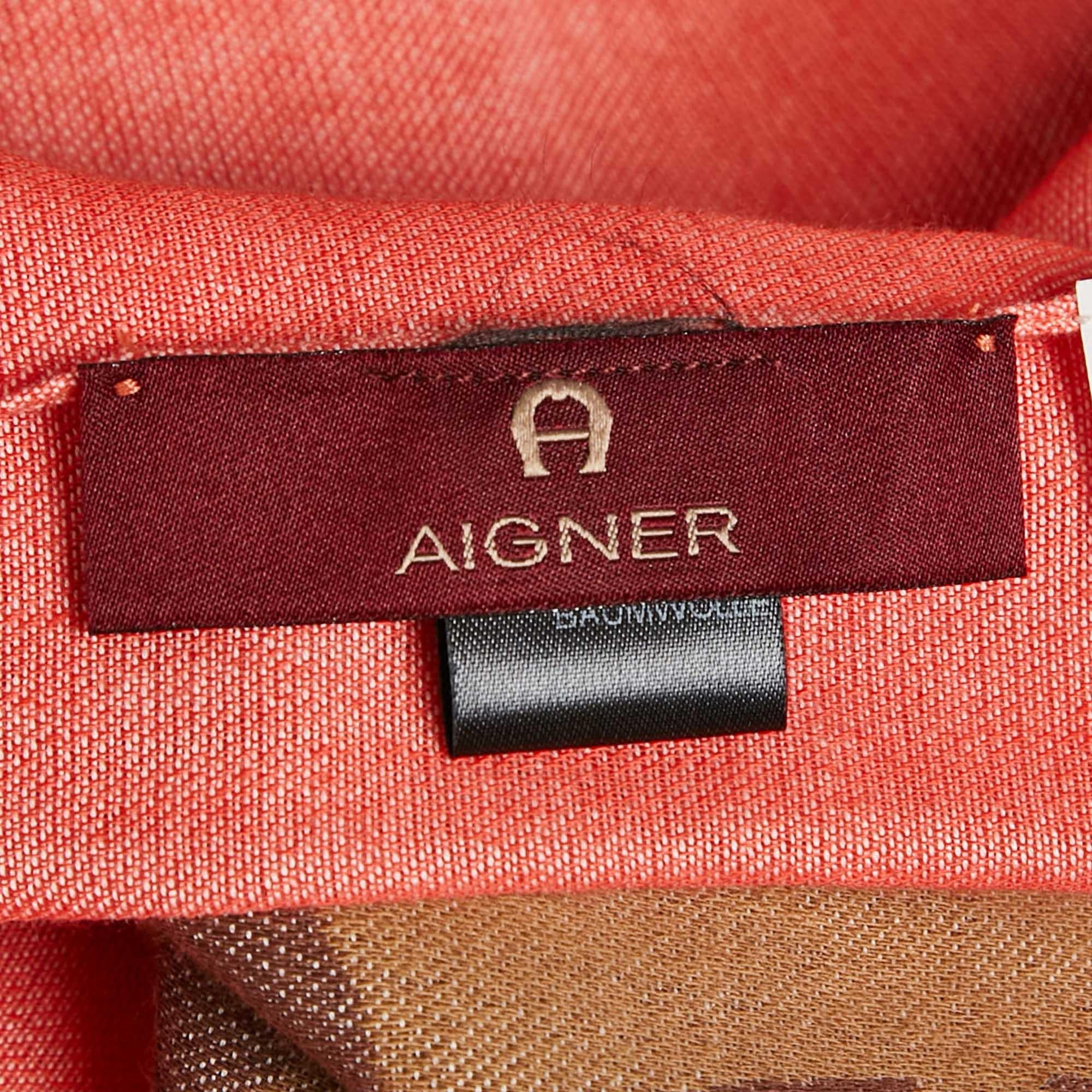 Donna Stola in cotone a righe Monogram rossa di Aigner in vendita