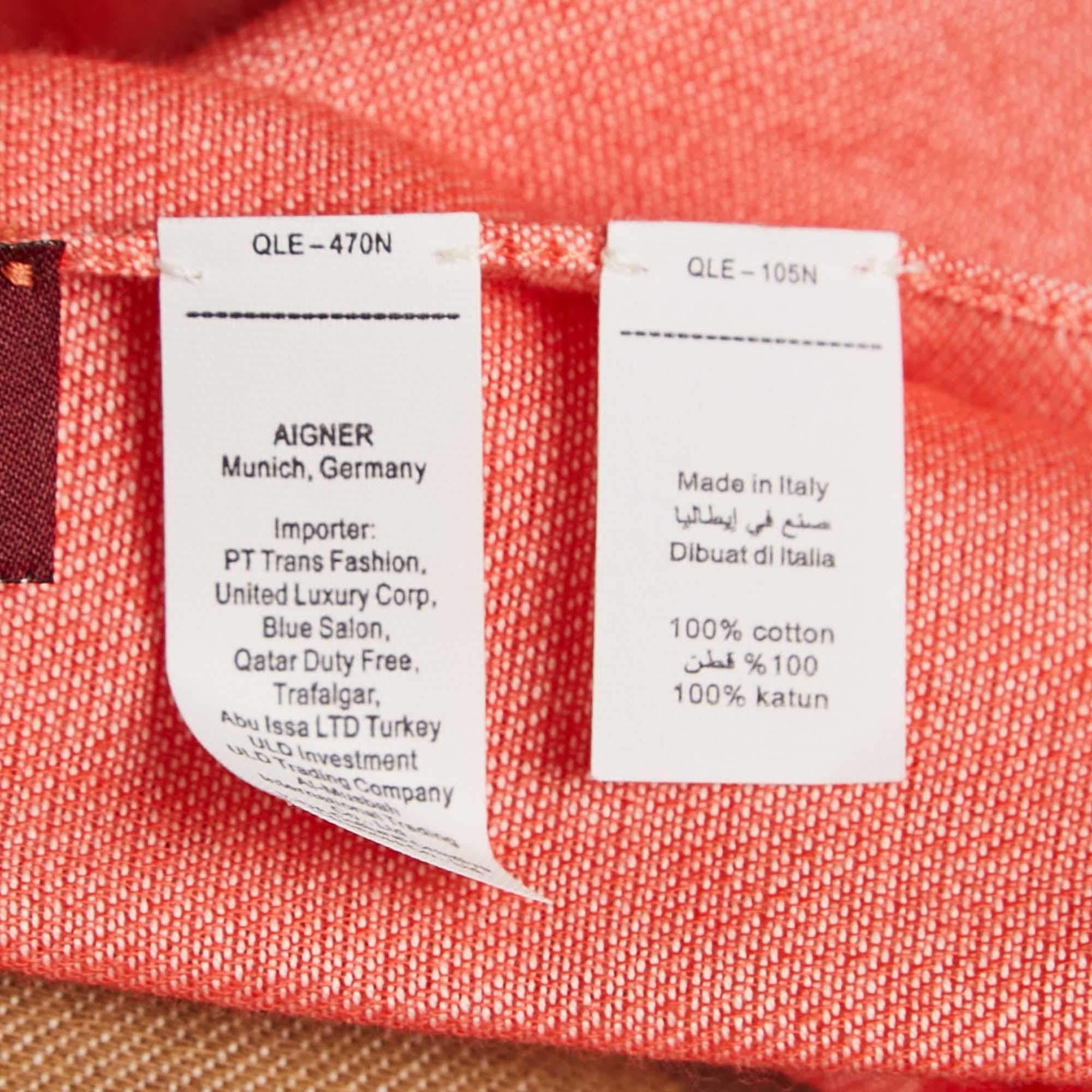 Stola in cotone a righe Monogram rossa di Aigner in vendita 1