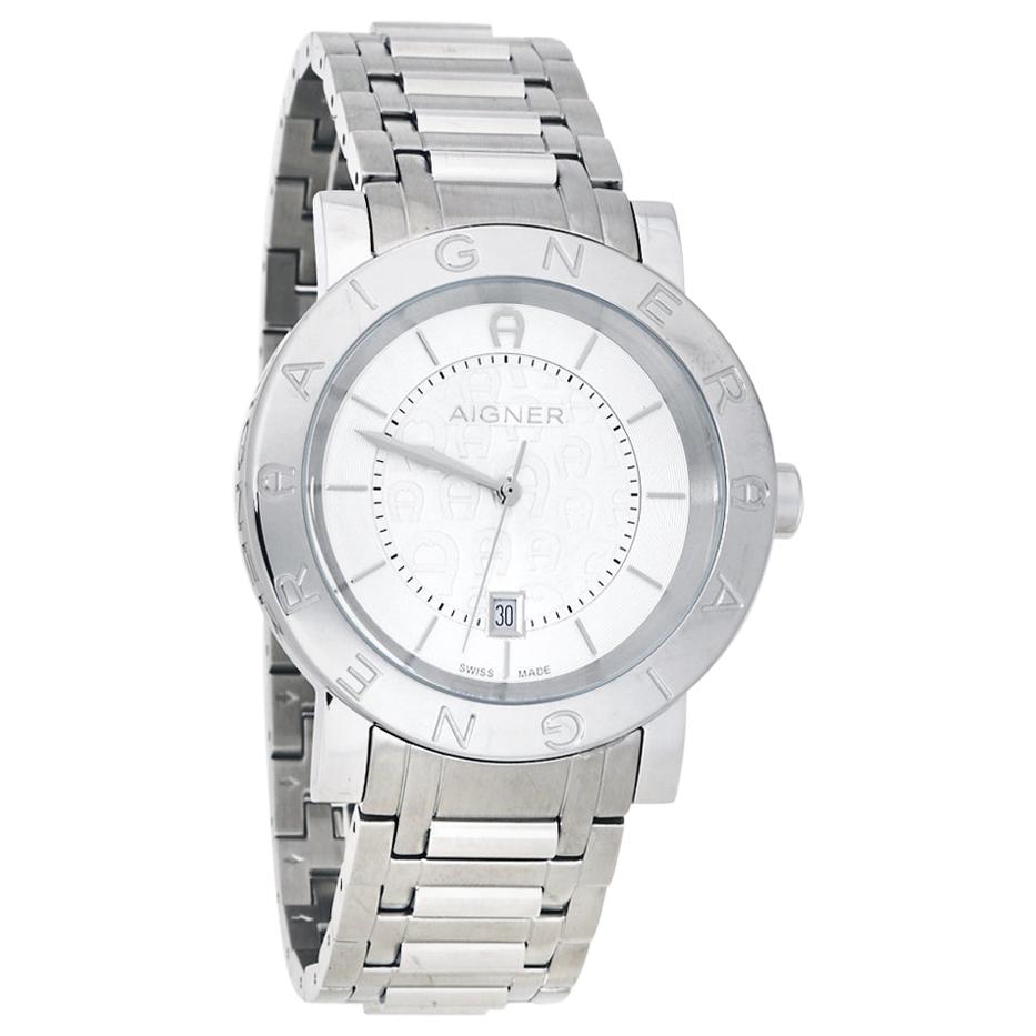 Aigner Silver Stainless Steel Cortina A26000 Women's Wristwatch 42 mm ...