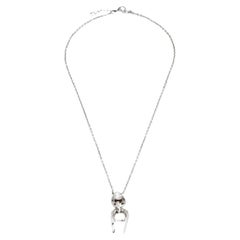 Aigner Collar Colgante Gota Logotipo Cristal Tono Plata