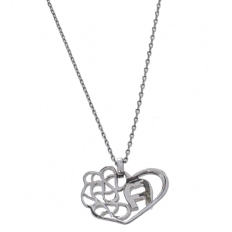 This necklace from Aigner exemplifies minimal style with a chain that holds a gorgeous heart pendant detailed with the logo and crystals. The necklace is crafted from silver-tone metal to a smooth finish and held by a lobster clasp. We're sure this