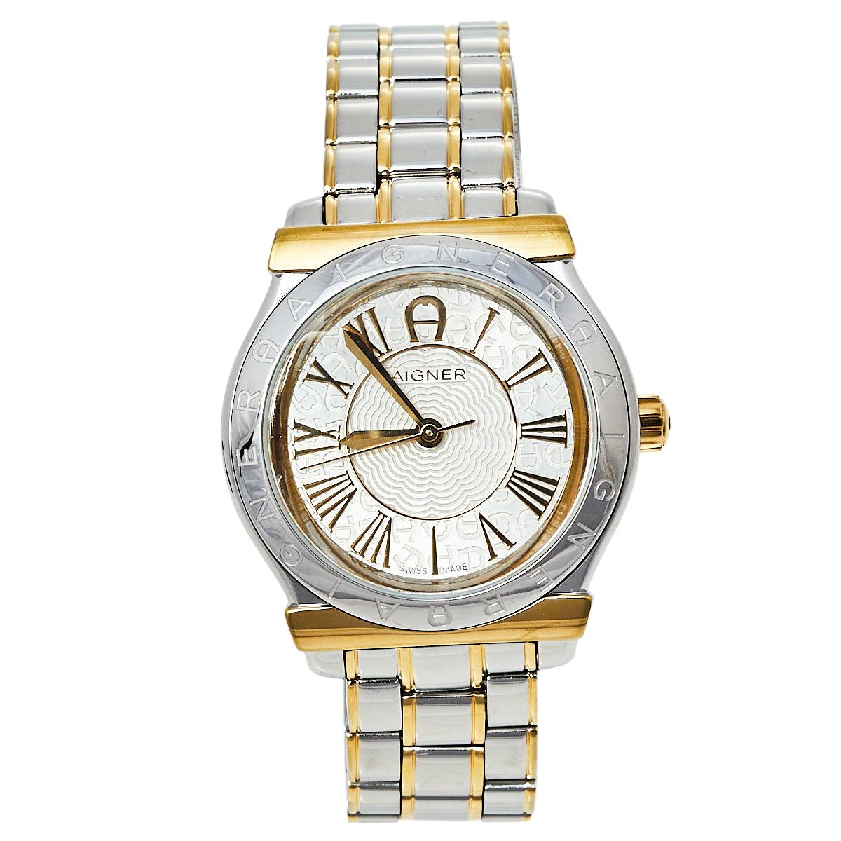 Aigner Silver Two-Tone Stainless Steel Bolzano A24134 Men's Wristwatch  34.50 mm at 1stDibs | aigner bolzano, aigner gold watch price, aigner watch  original