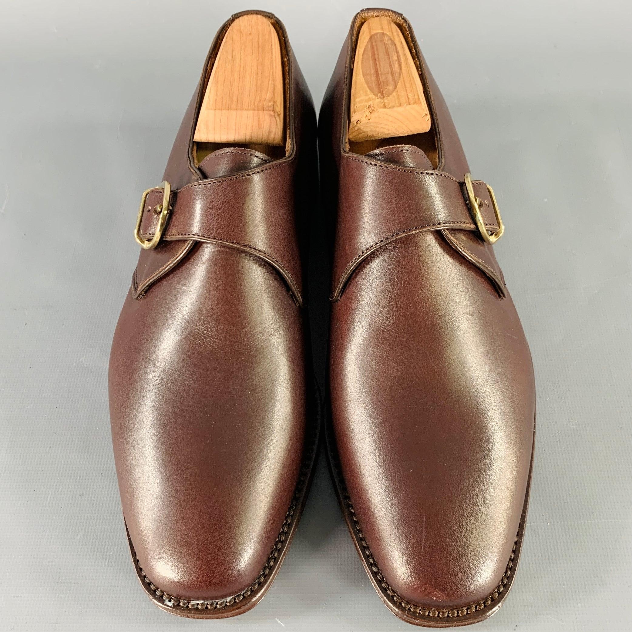 Women's AIGNER Size 9.5 Brown Leather Monk Strap Loafers Shoes For Sale