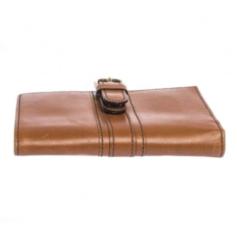Marrone Portafoglio compatto in pelle Tan di Aigner in vendita