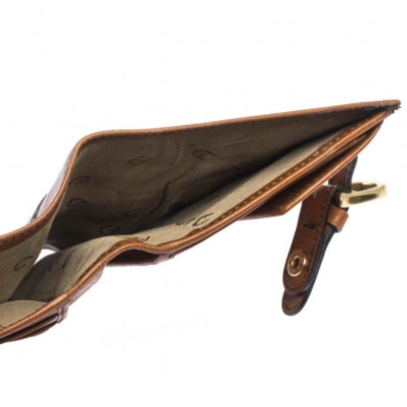 Portafoglio compatto in pelle Tan di Aigner in vendita 1