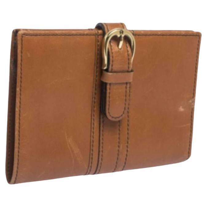 Portafoglio compatto in pelle Tan di Aigner in vendita