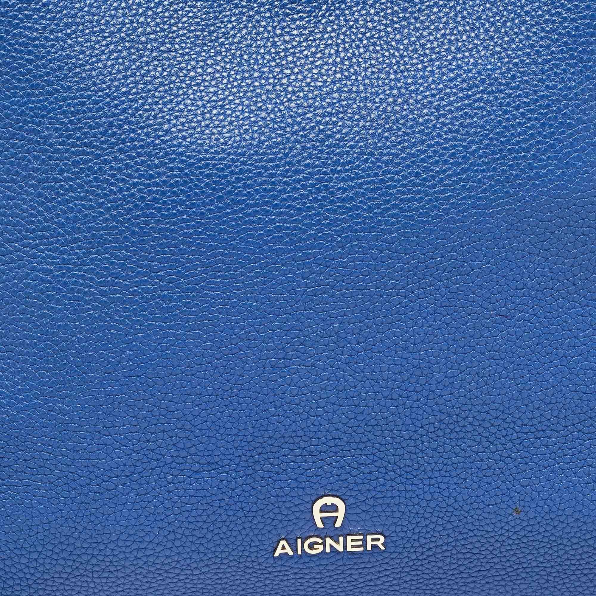 Women's Aigner Two Tone Leather Logo Hobo For Sale