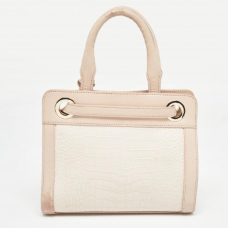 Beige Aigner - Tote Cavallina in pelle rosa goffrata a due colori in vendita