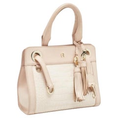 Aigner - Tote Cavallina in pelle rosa goffrata a due colori