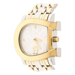 Aigner White Leaves Two-Tone  Genua Due A31600 Women's Wristwatch 31 mm